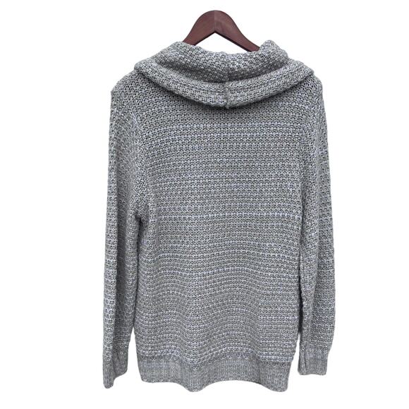 Cabelas Cable Knit Sweater Sz M Cream Cowl Neck Chunky Cozy Fisherman Career - Picture 9 of 13